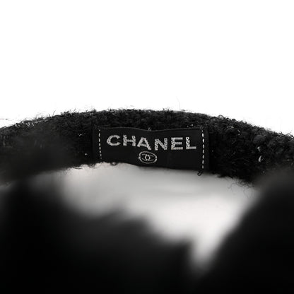 Chanel Fur Tweed Pearl Ear Muffs Black 4 of 7