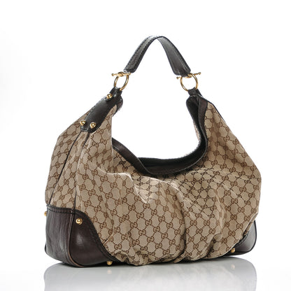 Gucci Monogram Large Jockey Hobo Dark Brown 3 of 13