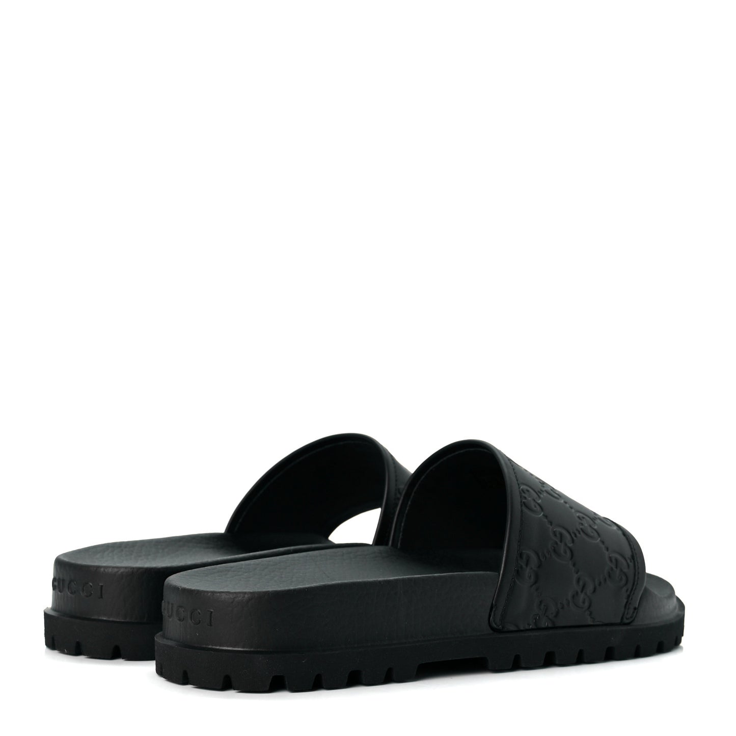 Guccissima Mens Lug Sole Slide Sandals 8 Black