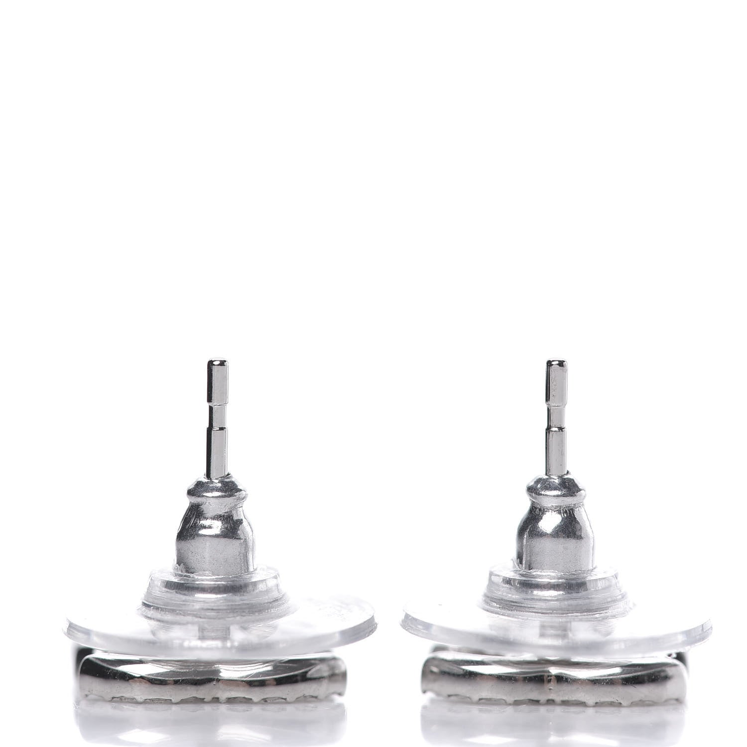 Chanel Crystal CC Star Earrings Silver 3 of 4