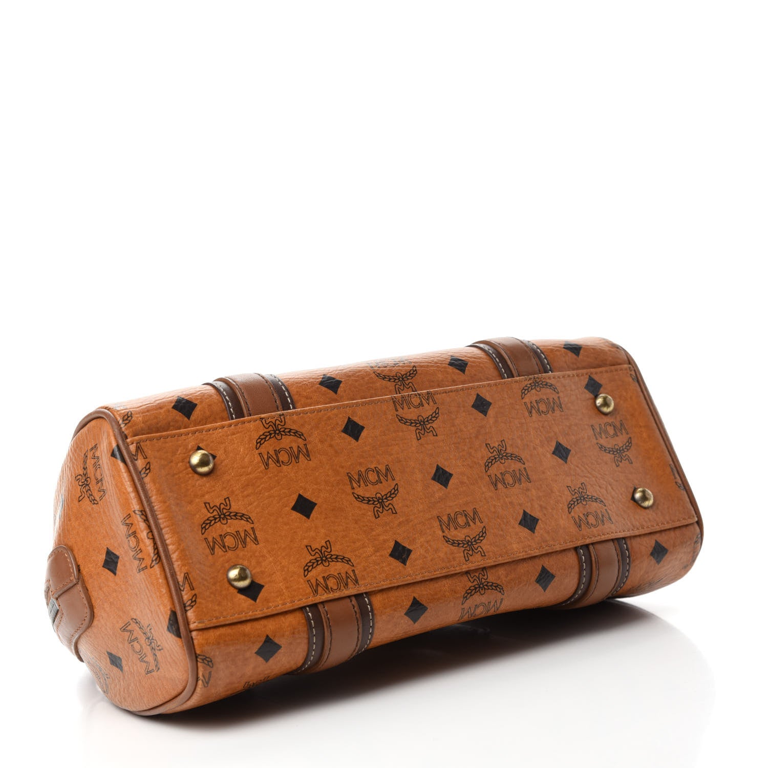 MCM Visetos Boston Bag Cognac 4 of 11