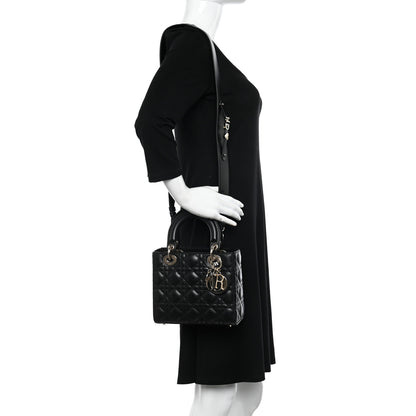 Christian Dior Lambskin Cannage Small My ABCDior Lady Dior Black 2 of 12