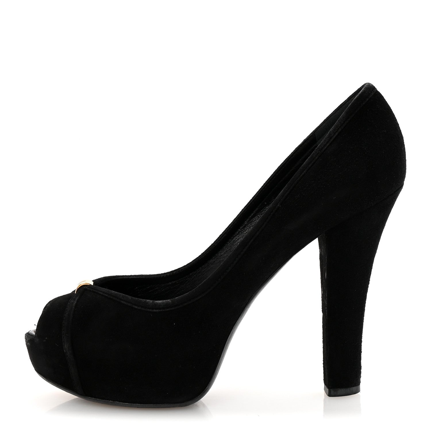 Louis Vuitton Suede Monogram Kimono Open Toe Pumps 37 Black 1 of 10