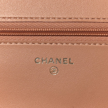 Chanel Lambskin Quilted Frame Wallet On Chain WOC Beige 6 of 10