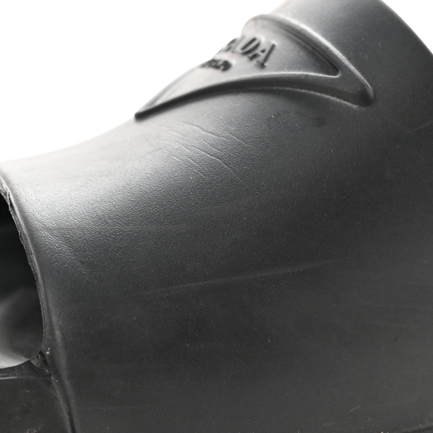 Prada Rubber Triangle Logo Slide Sandals 37 Black 11 of 12