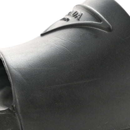 Prada Rubber Triangle Logo Slide Sandals 37 Black 11 of 12