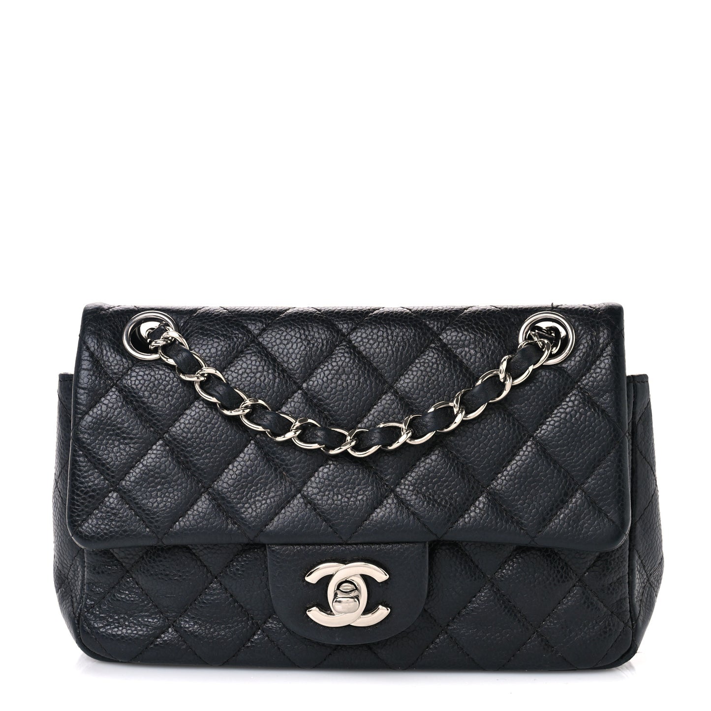 Caviar Quilted Mini Rectangular Flap Black