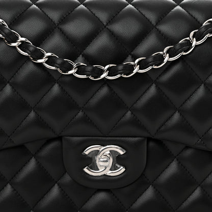 Chanel Lambskin Quilted Jumbo Double Flap Black 8 of 11