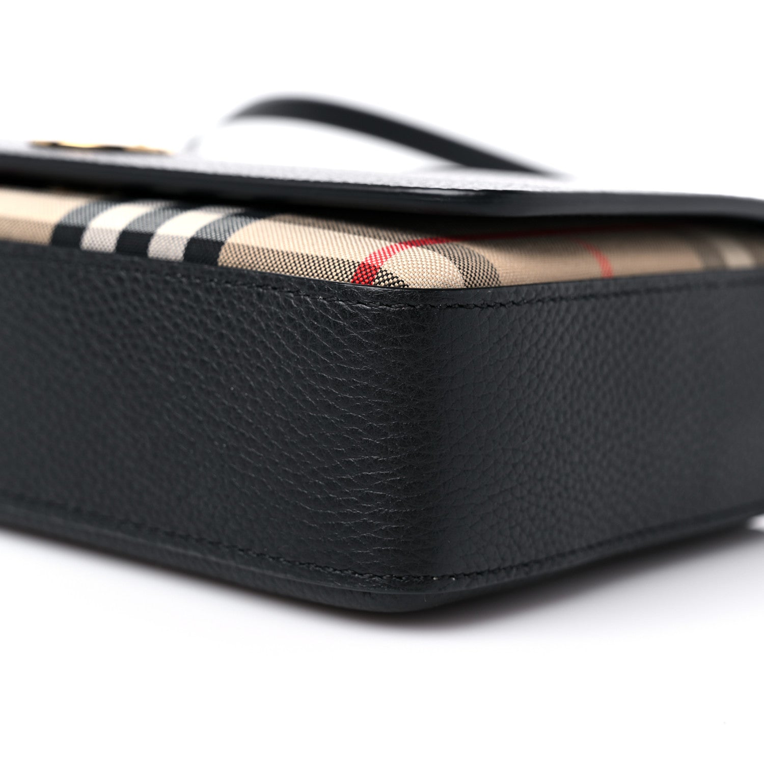 Burberry Grainy Calfskin Vintage Check Hampshire Crossbody Black 8 of 8