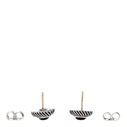 David Yurman Sterling Silver 14K Yellow Gold Black Onyx 7mm Albion Earrings 3 of 4