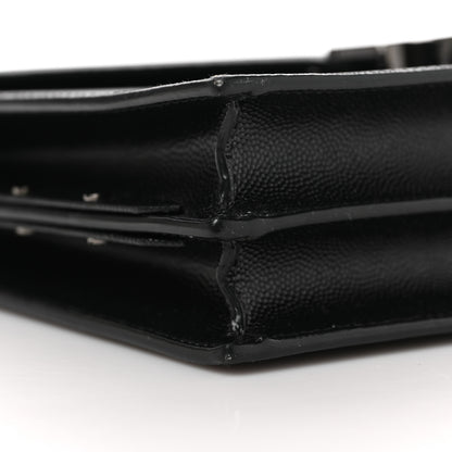 Saint Laurent Grain De Poudre Monogram Cassandra Clasp Bag Black 8 of 9