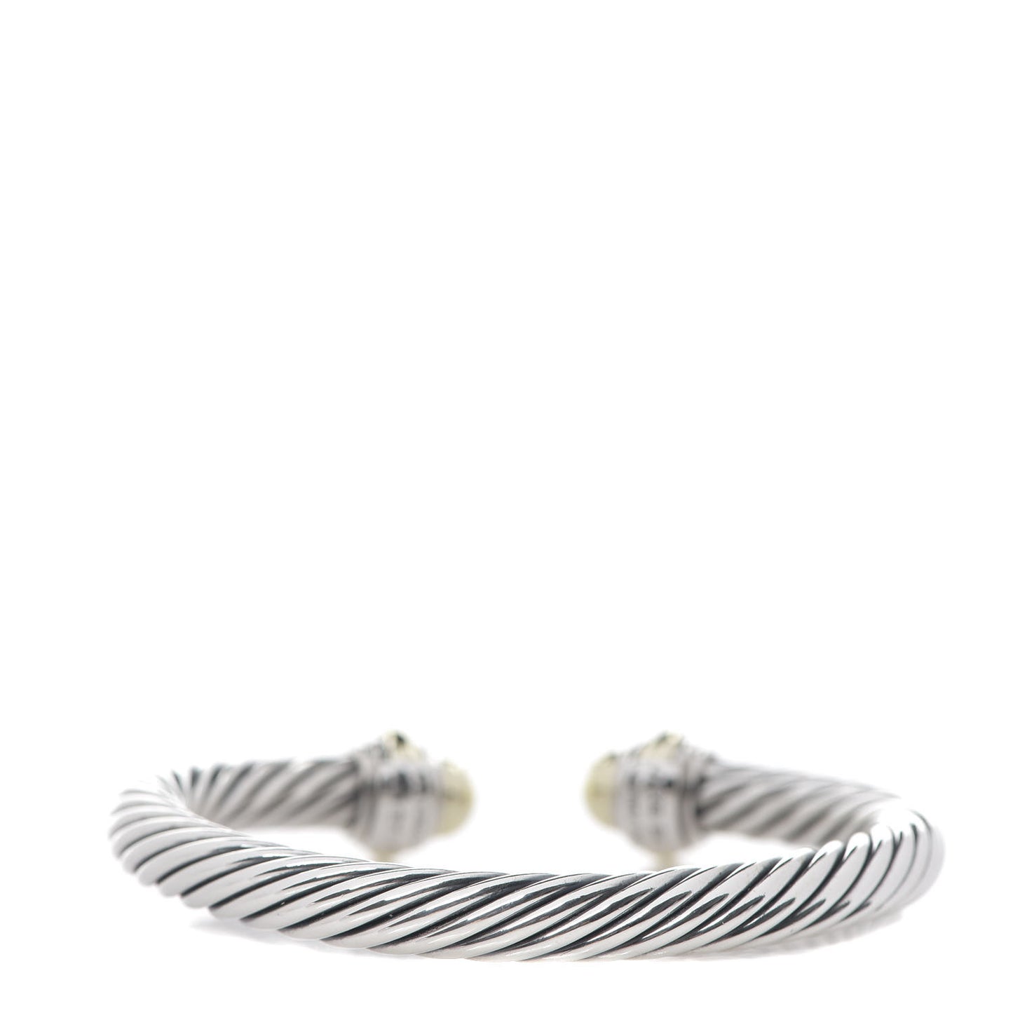 Sterling Silver 14K Yellow Gold 7mm Cable Classics Bracelet