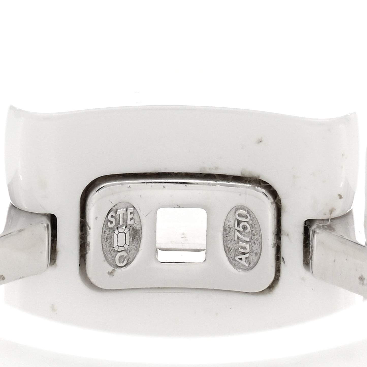 18K White Gold White Ceramic Diamond Ultra Ring 55 7.25