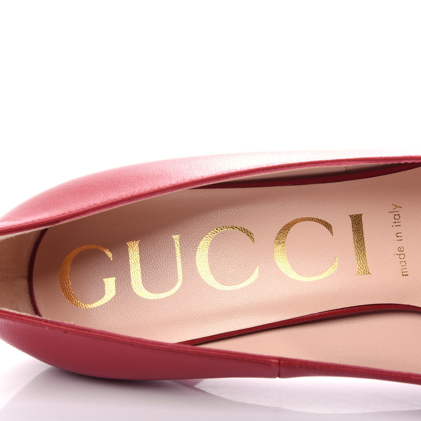 Nappa Removable Crystal Heart Pumps 38 Red