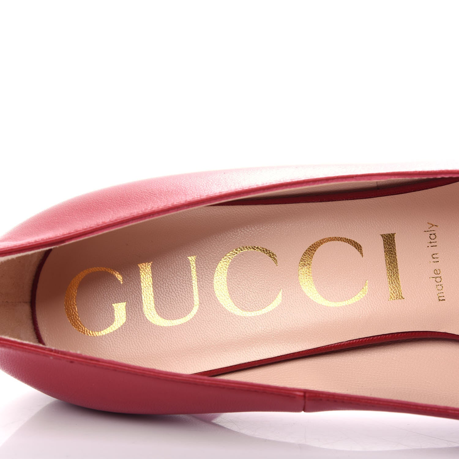 Gucci Nappa Removable Crystal Heart Pumps 38 Red 8 of 13