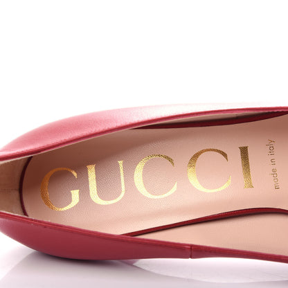 Gucci Nappa Removable Crystal Heart Pumps 38 Red 8 of 13