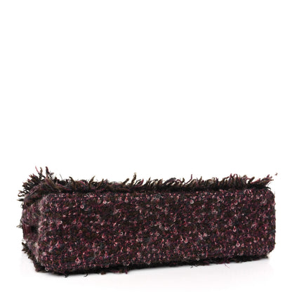 Chanel Tweed Quilted Medium Double Flap Purple 3 of 9