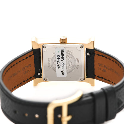 Hermes Stainless Steel Epsom 21mm Heure H Hour Quartz Watch Noir 4 of 5
