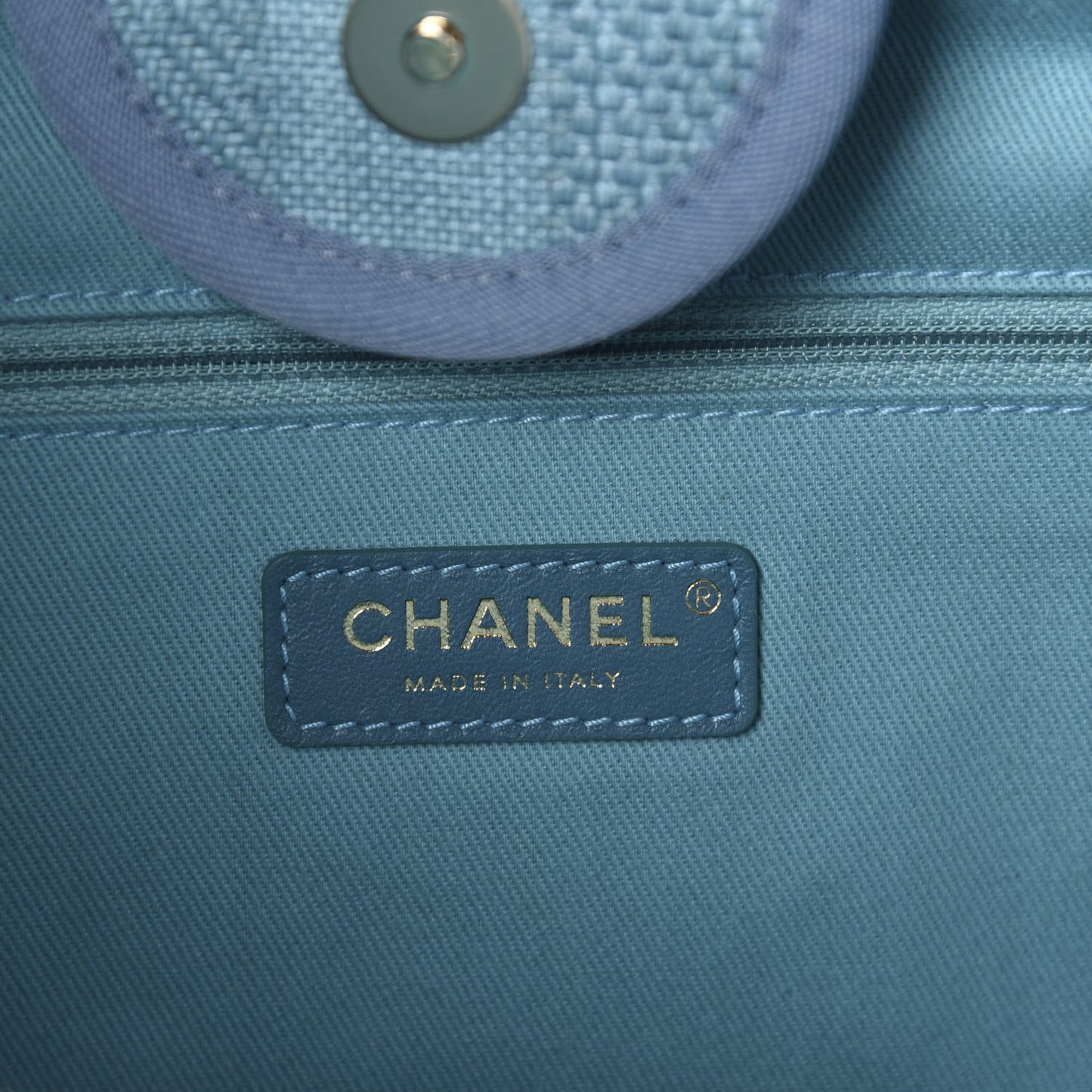 Mixed Fibers Striped Medium Deauville Tote Blue