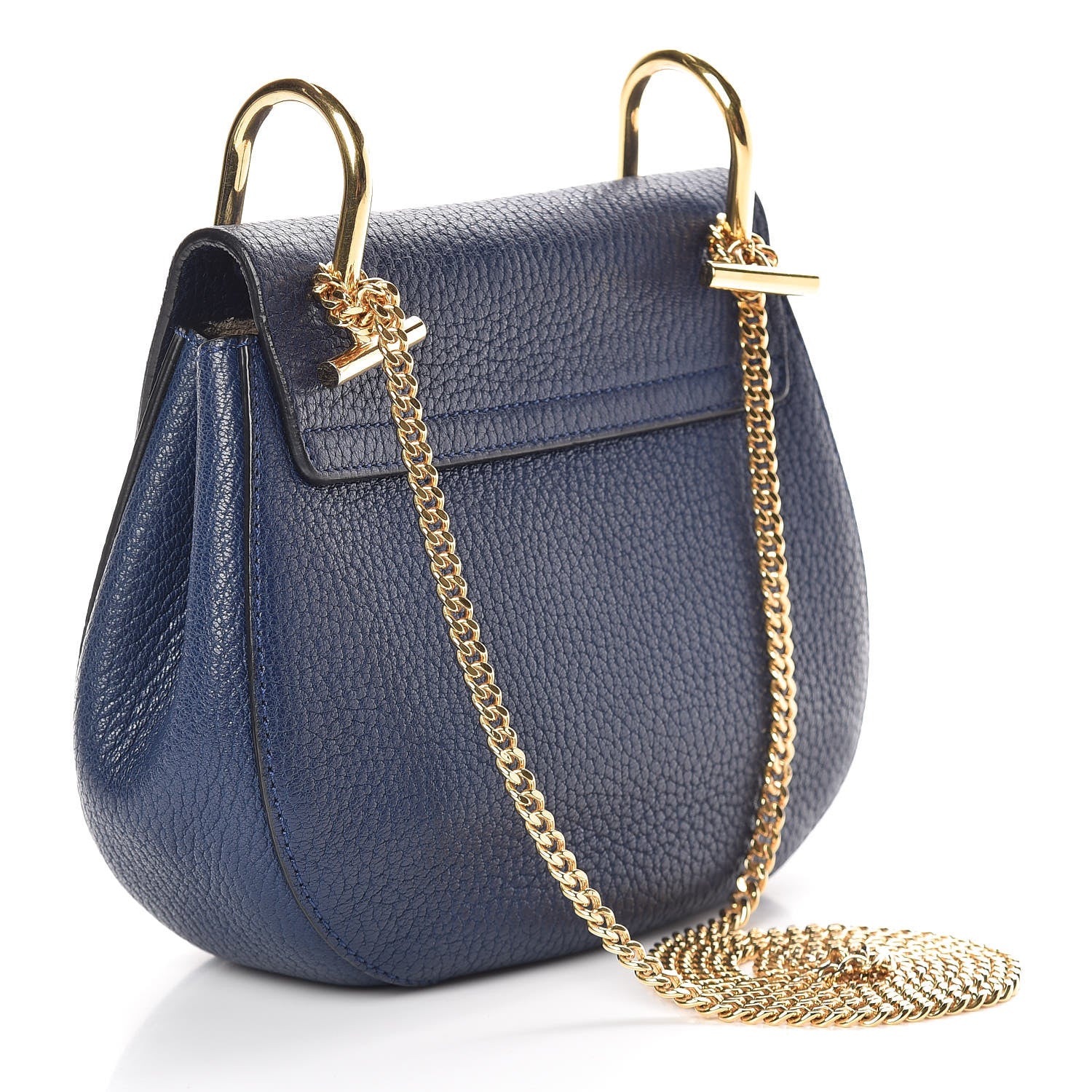 Chloe Grained Lambskin Mini Drew Shoulder Bag Royal Navy 4 of 11