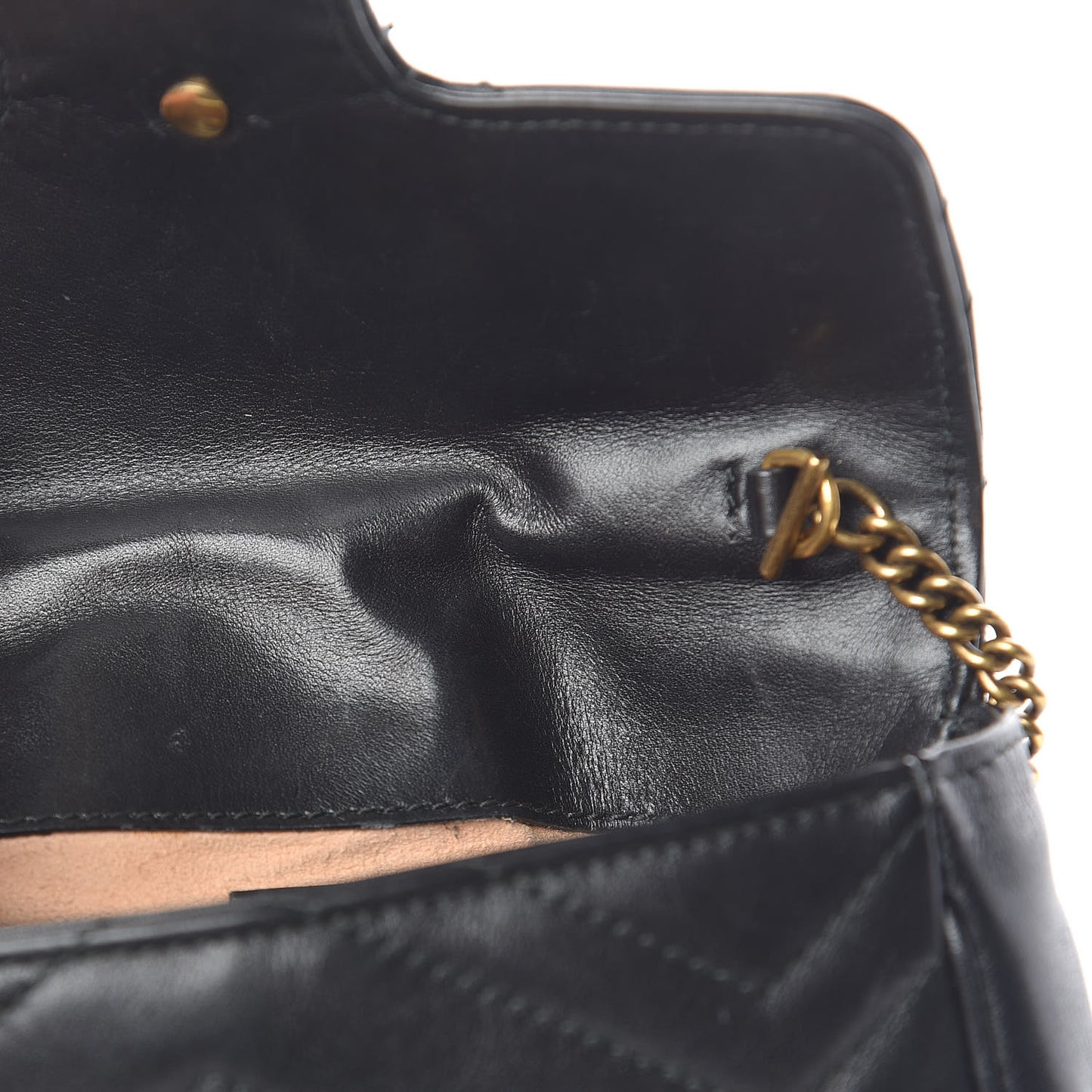 Calfskin Matelasse Super Mini GG Marmont Shoulder Bag Black