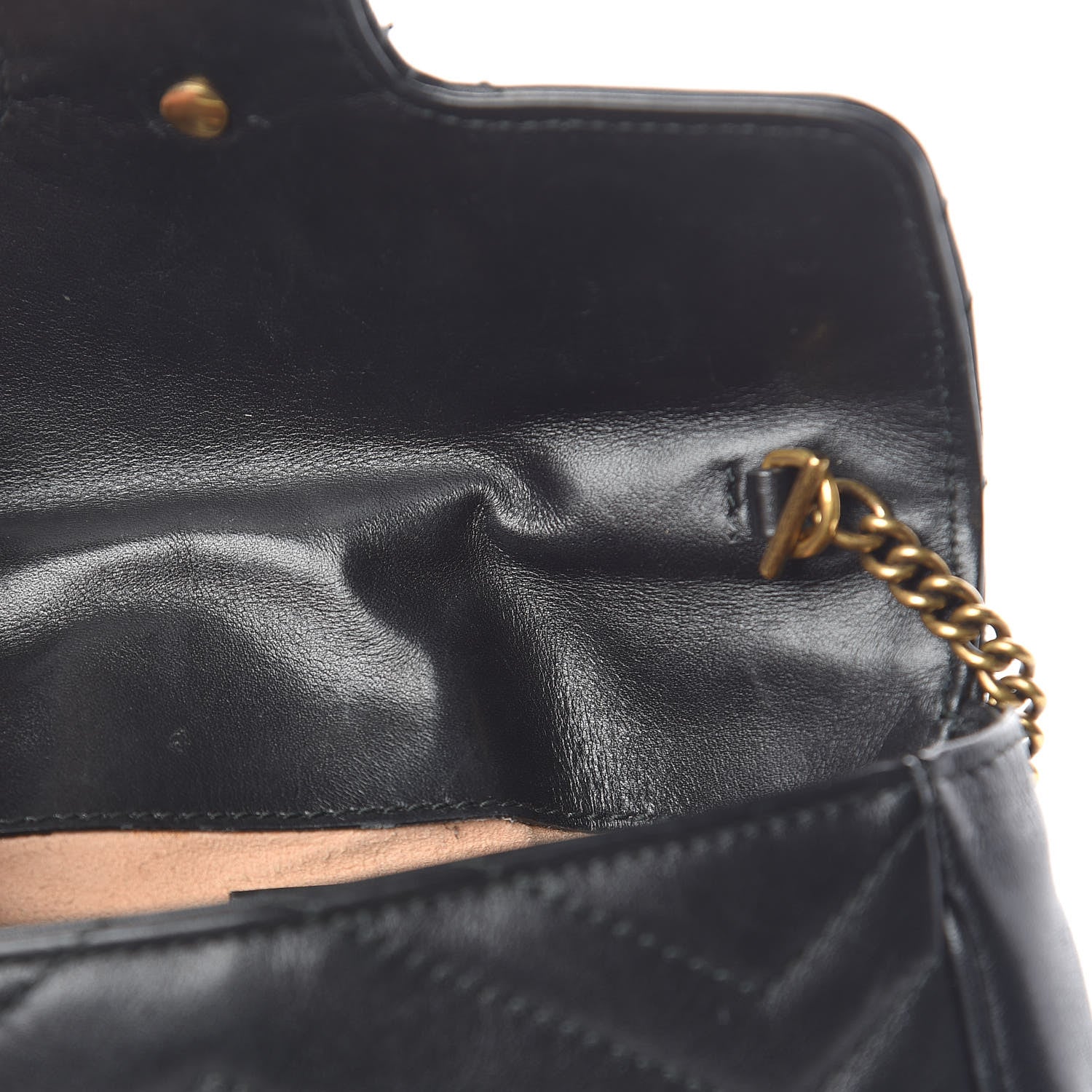 Gucci Calfskin Matelasse Super Mini GG Marmont Shoulder Bag Black 10 of 13
