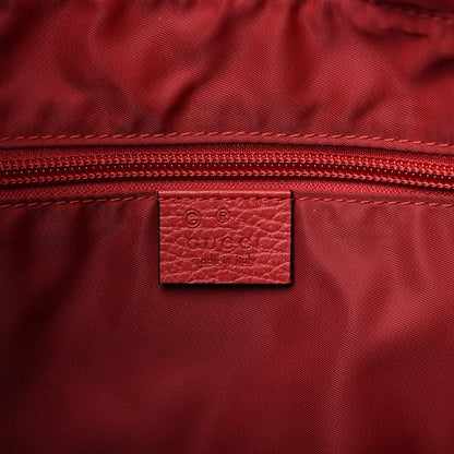 Gucci Nylon Monogram Dollar Calfskin Medium Vertical Tote Vibrant Red 8 of 10