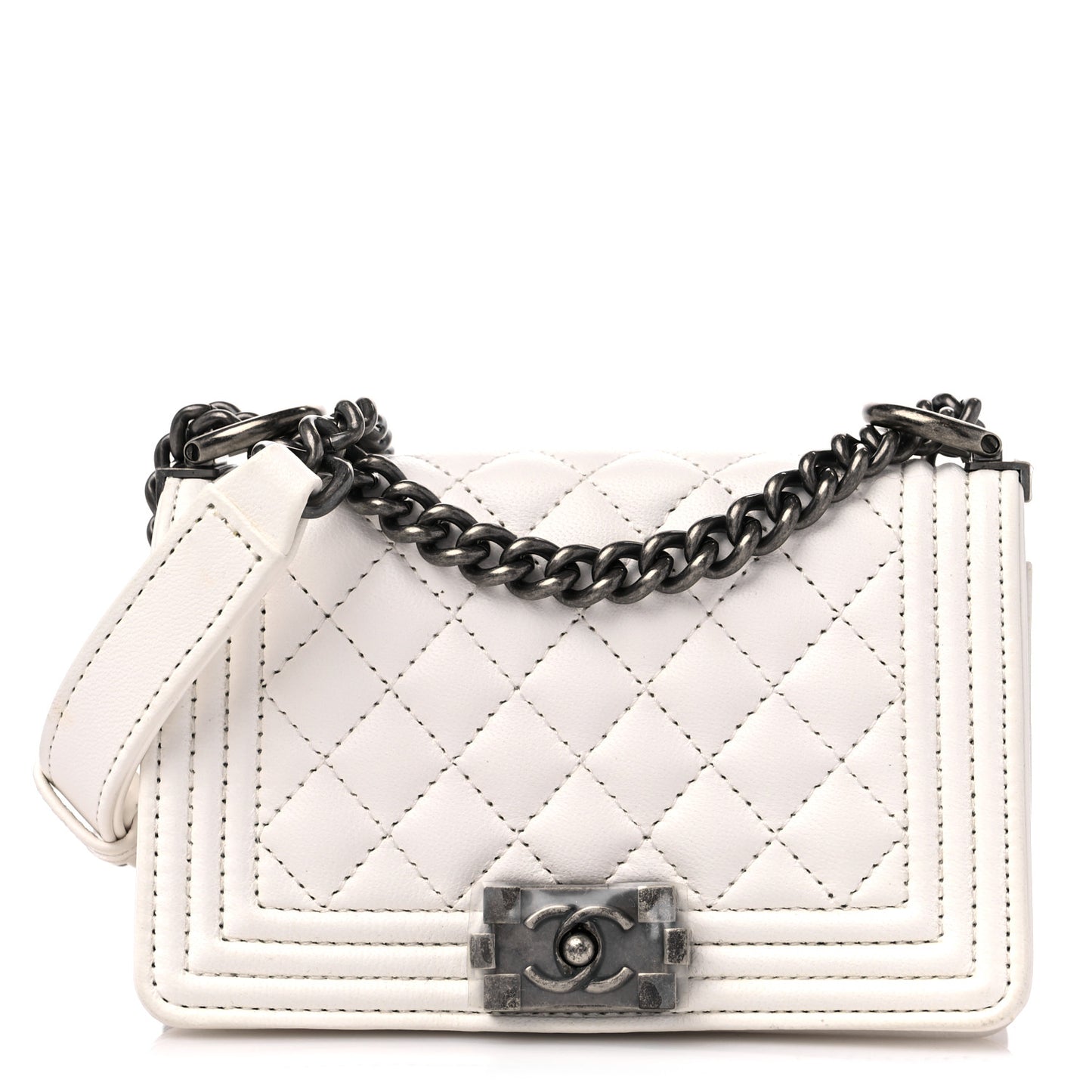 Lambskin Calfskin Tweed Success Story Set of 4 Minis Bags White