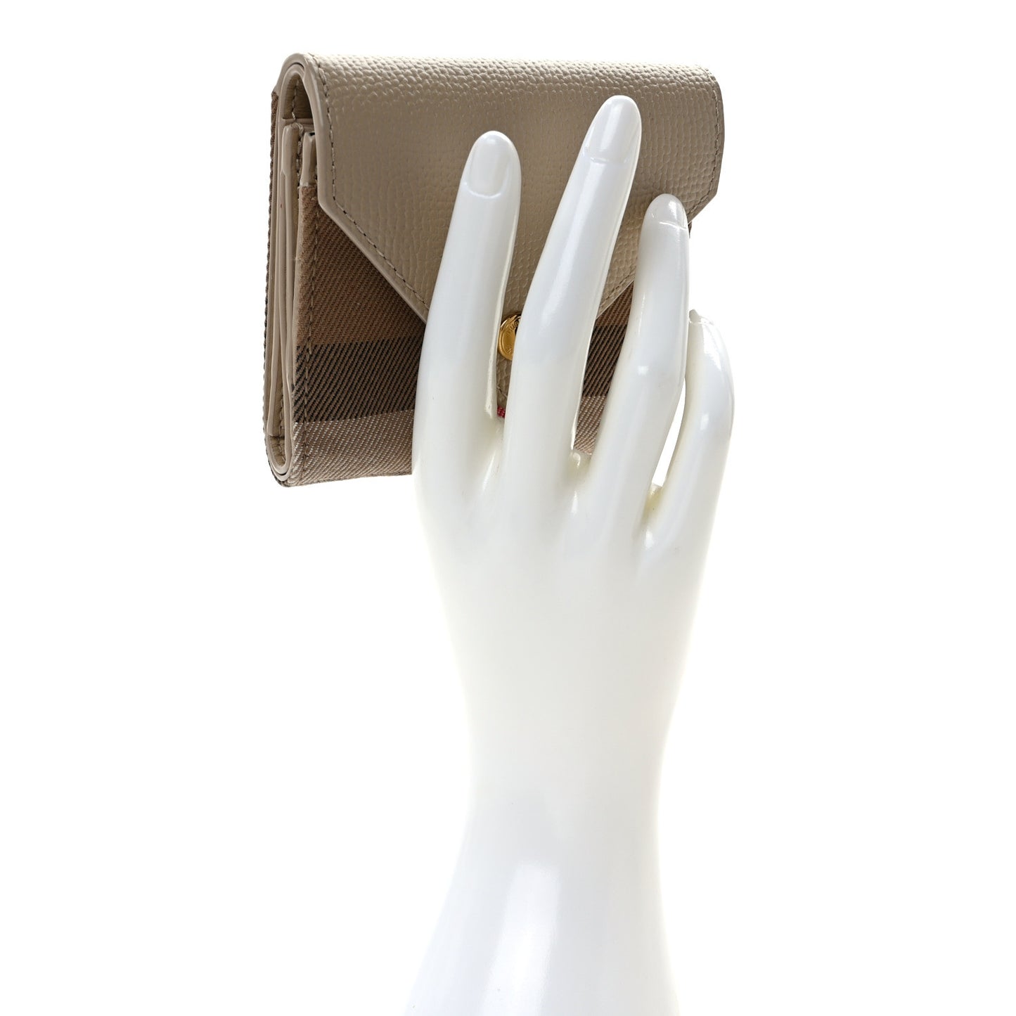 Haymarket Check Compact Wallet Light Beige