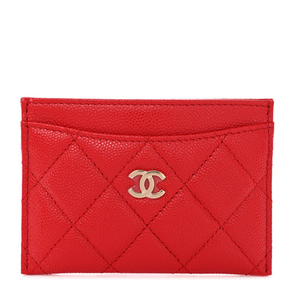 Chanel Caviar Quilted Card Holder Red 1 of 9