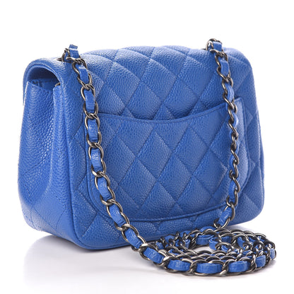 Chanel Caviar Quilted Mini Square Flap Blue 3 of 11