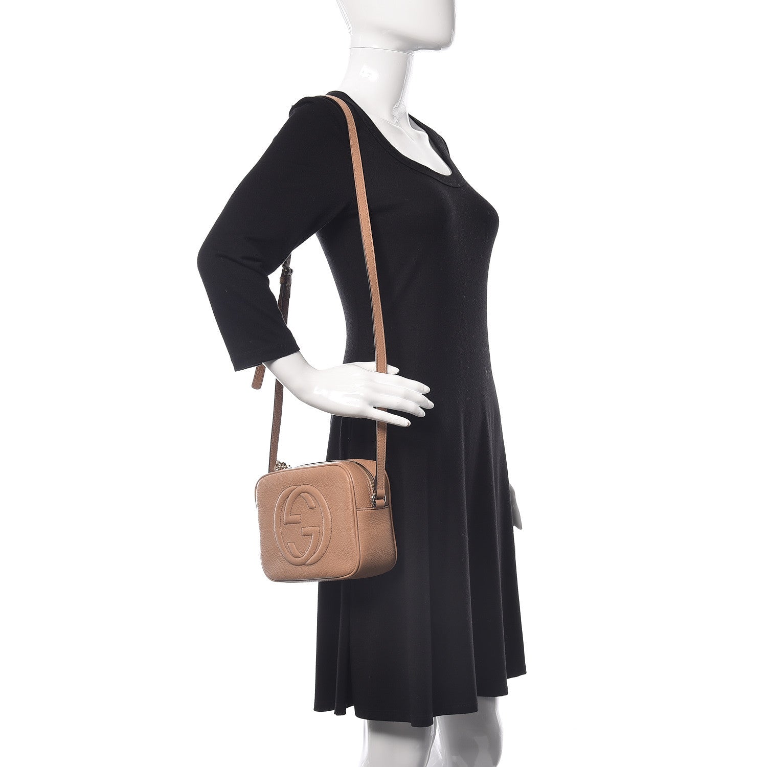 Gucci Pebbled Calfskin Small Soho Disco Bag Rose Beige 2 of 9