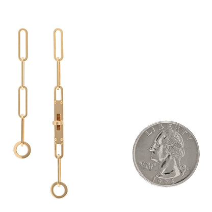 Hermes 18K Yellow Gold TPM Kelly Chaine Earrings 2 of 5
