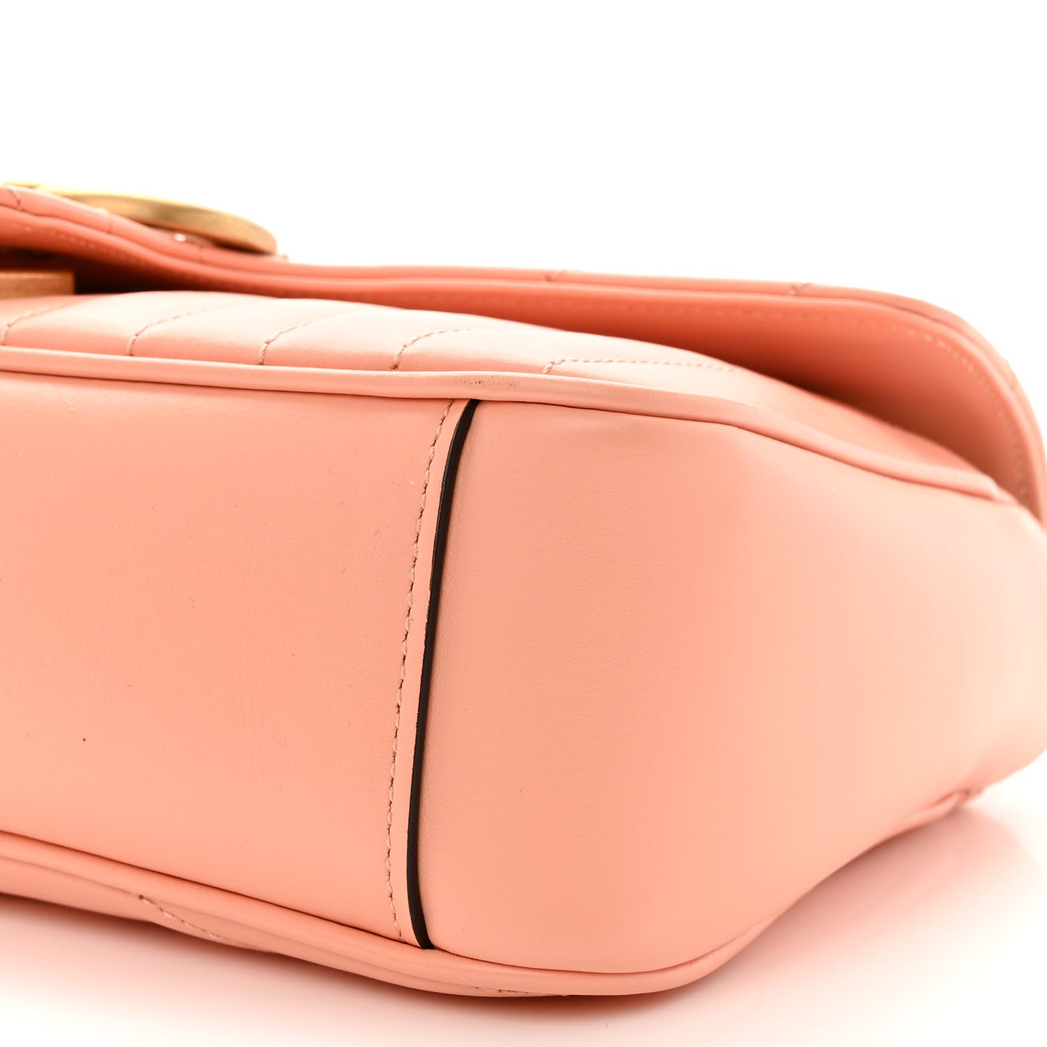 Gucci Calfskin Vertical Ring Matelasse Small GG Marmont Shoulder Bag Peachy Chic 10 of 11
