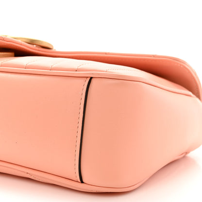 Gucci Calfskin Vertical Ring Matelasse Small GG Marmont Shoulder Bag Peachy Chic 10 of 11
