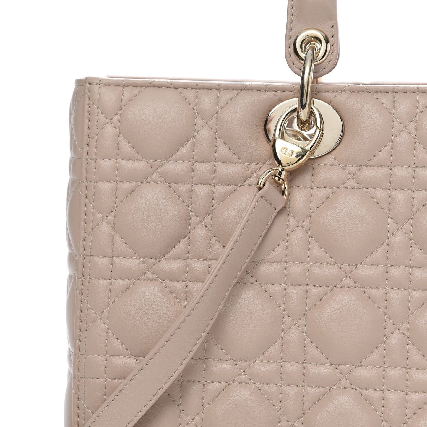 Lambskin Cannage Large Lady Dior Beige