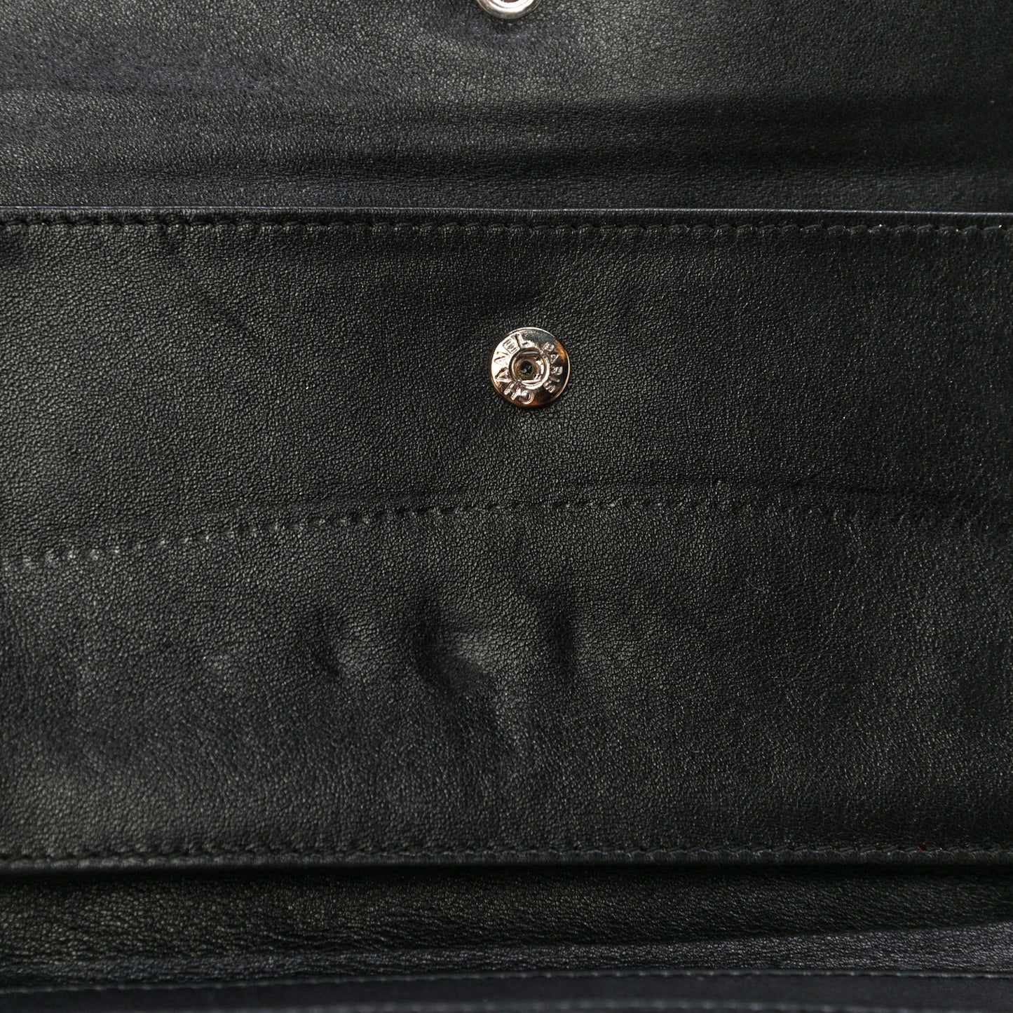 Patent Quilted Large Flap Wallet Black