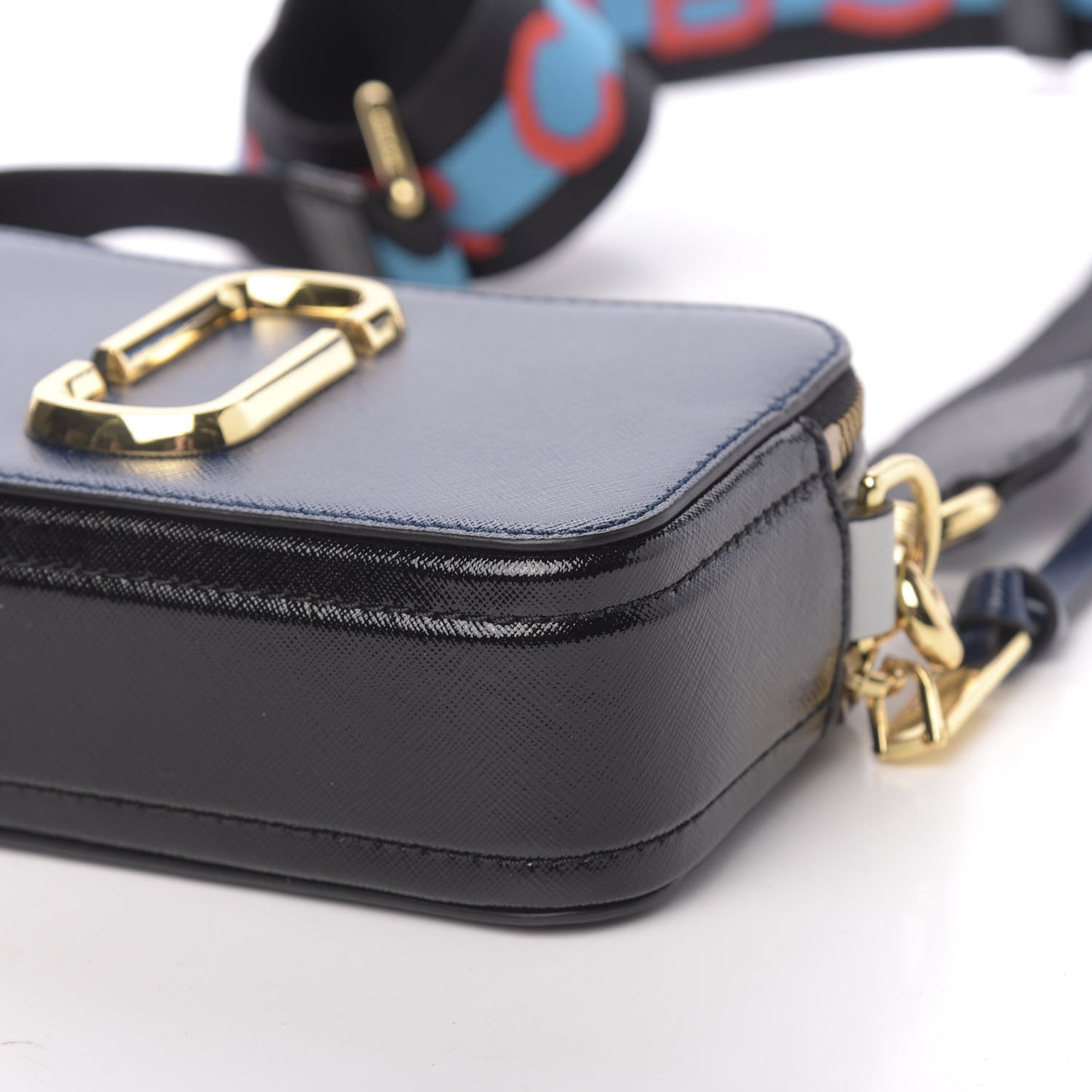 Saffiano Small Snapshot Camera Bag Navy Multicolor