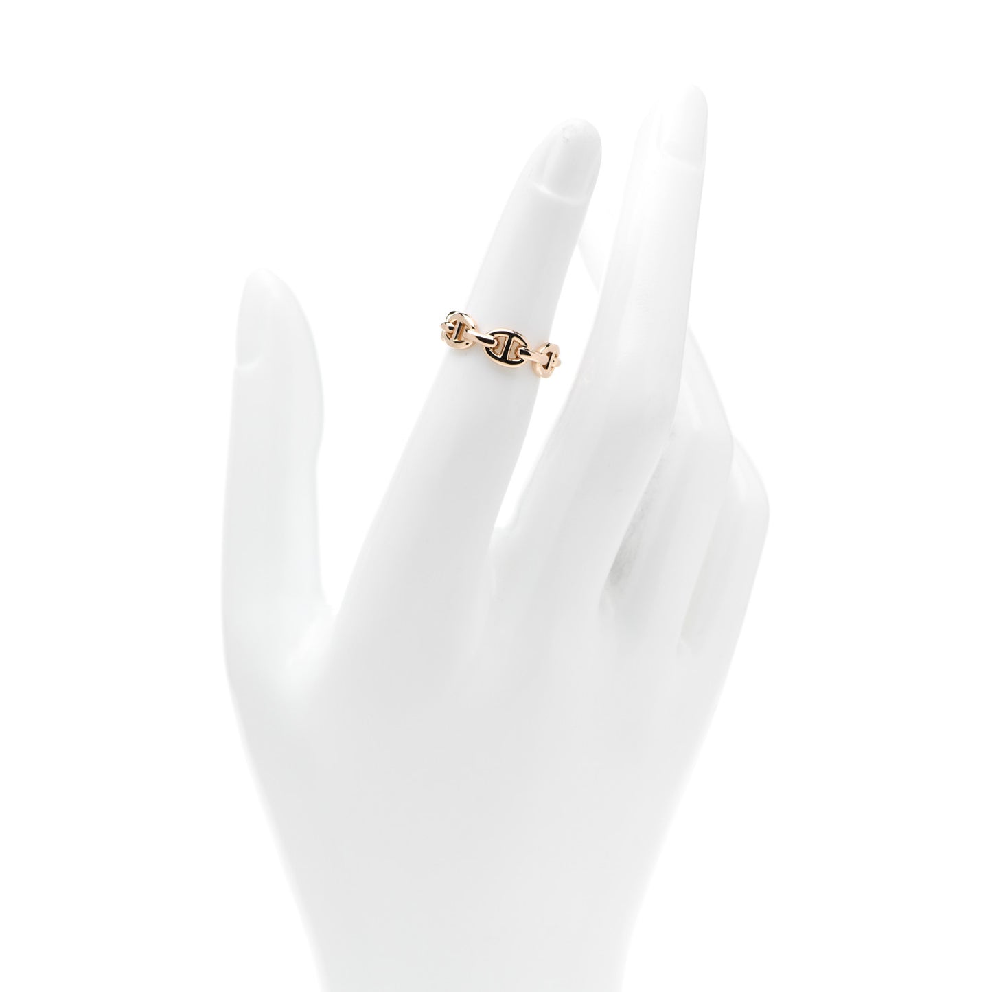 18K Rose Gold PM Chaine D'Ancre Enchainee Ring 48 4.5