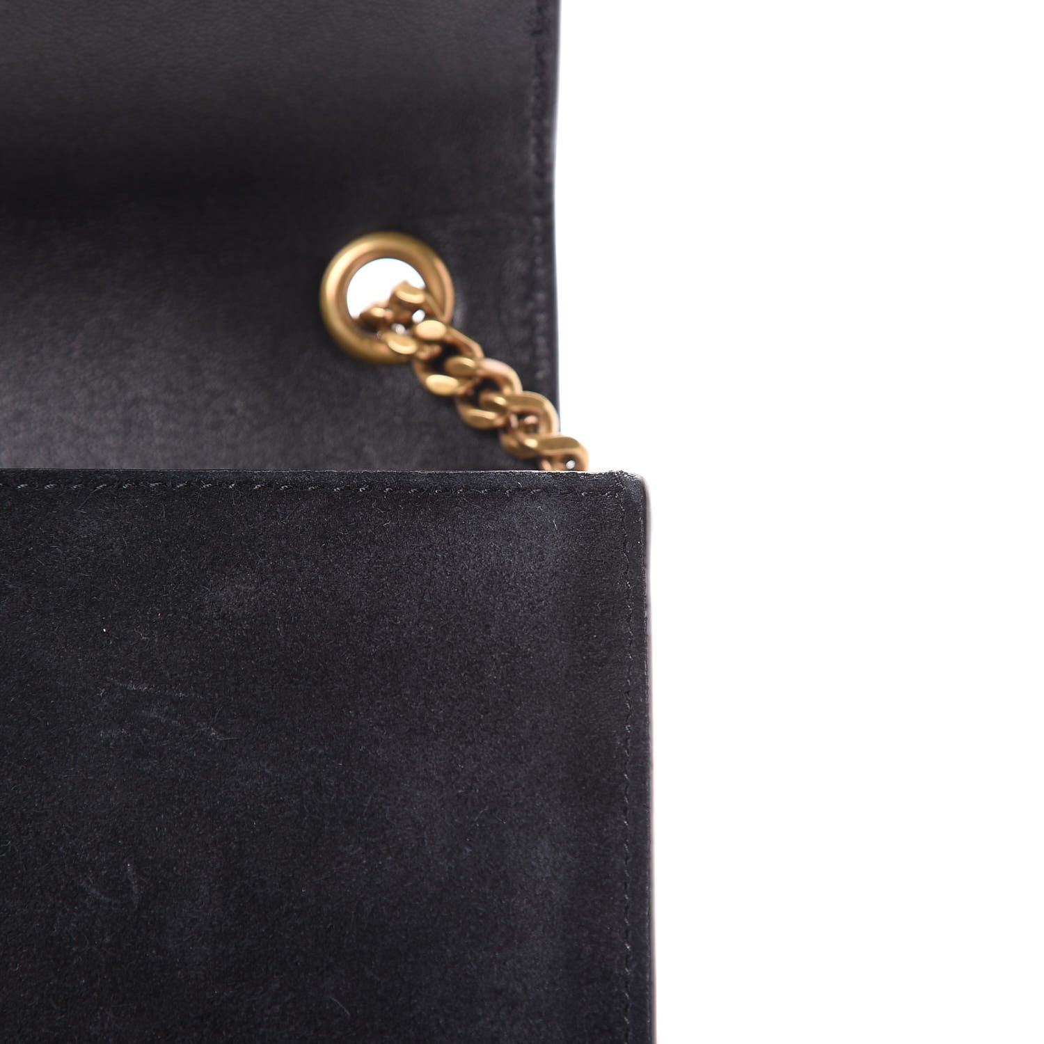 Saint Laurent Suede Crystal Medium Classic Monogram Kate Satchel Black 10 of 12