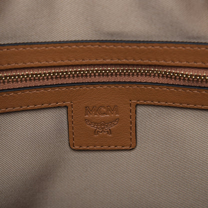 MCM Visetos Medium Boston Bag Cognac 9 of 10