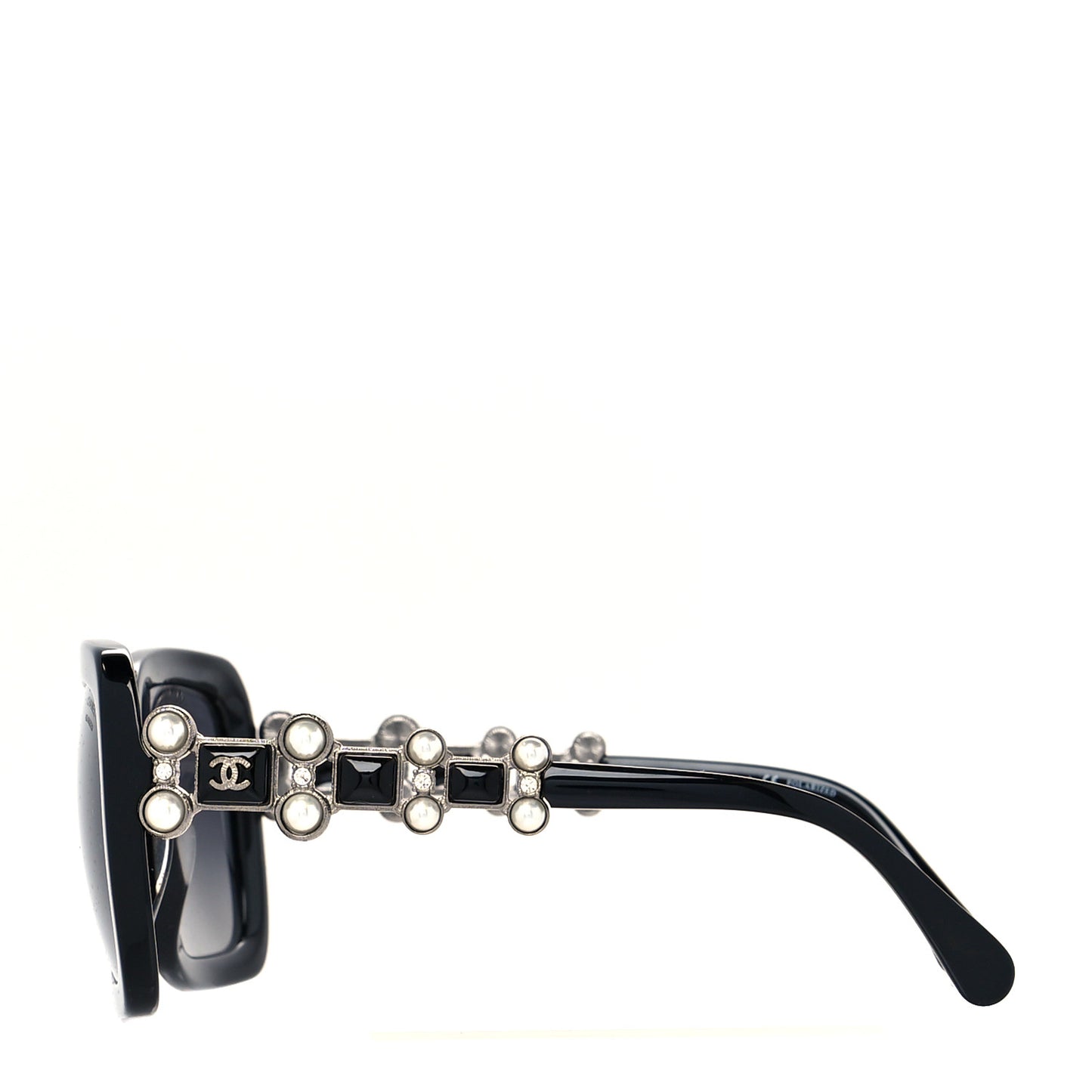 Pearl Crystal Bijoux Polarized Sunglasses 5335-B-A Black
