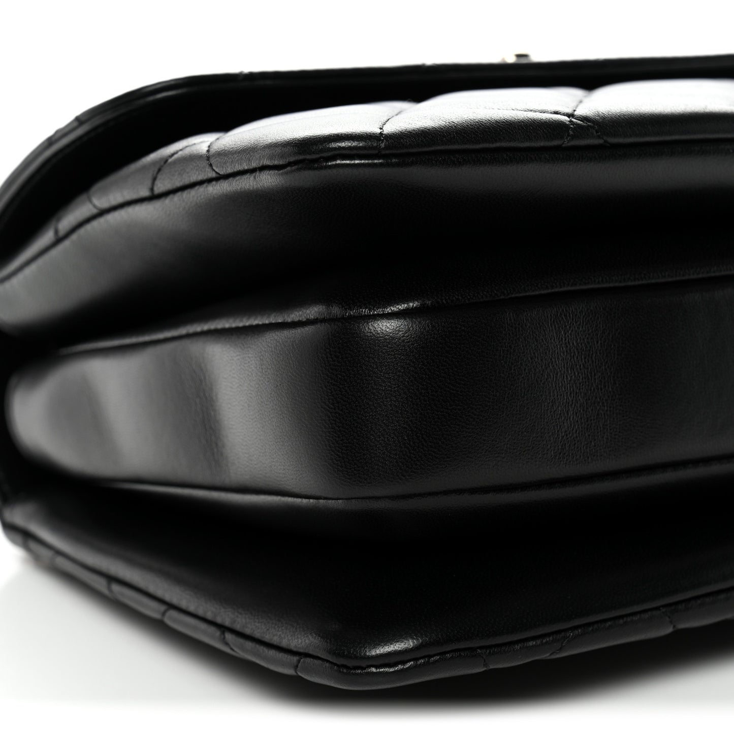 Lambskin Quilted Small Trendy CC Dual Handle Flap Bag Black