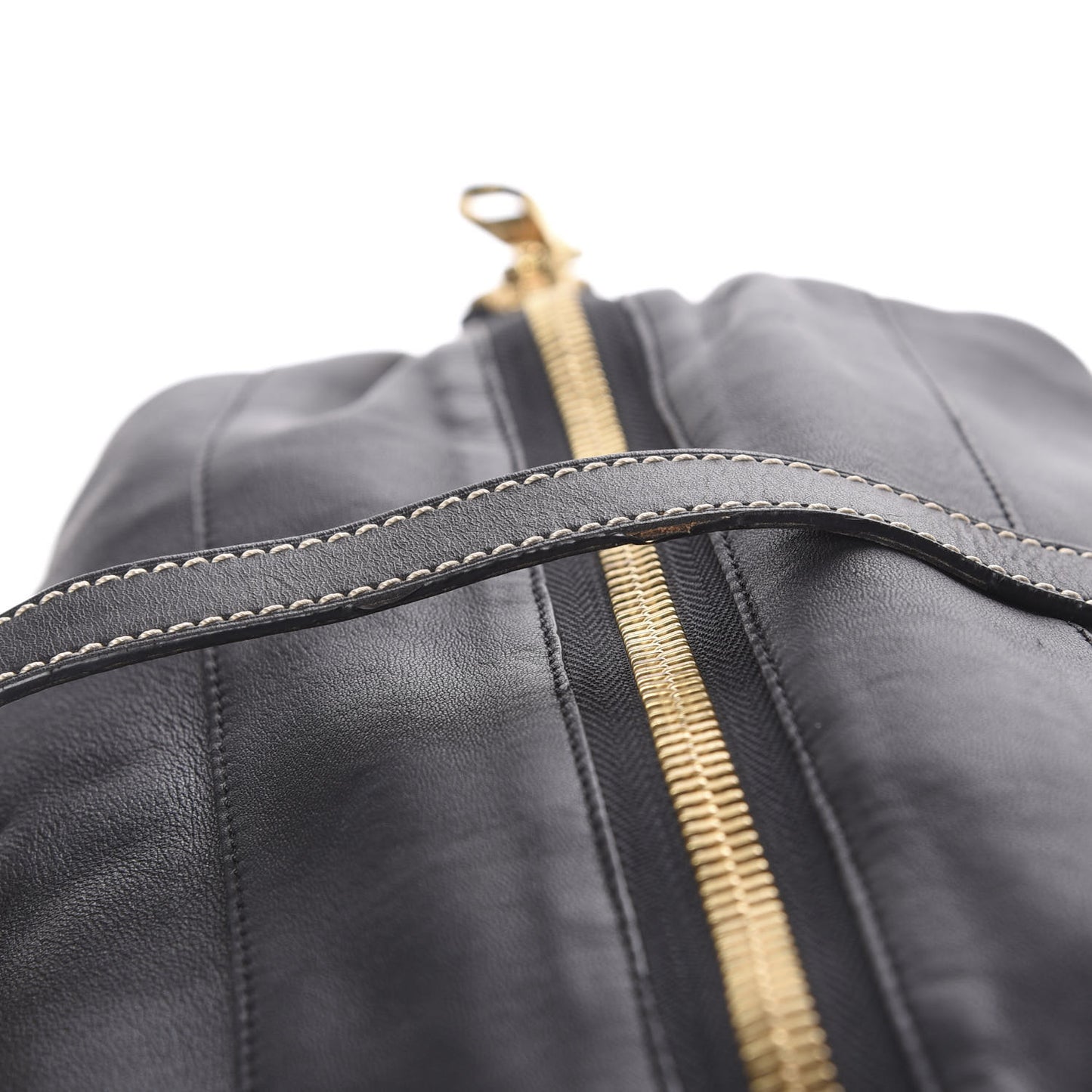 Lambskin Satchel Black Tan