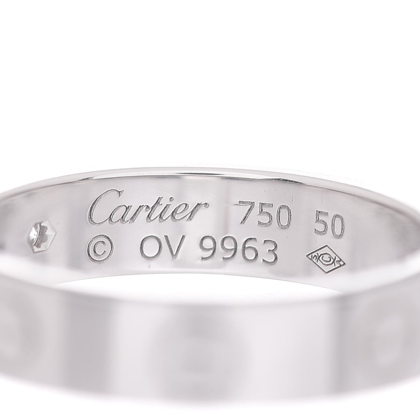 18K White Gold Diamond 4mm LOVE Wedding Band Ring 50 5.25