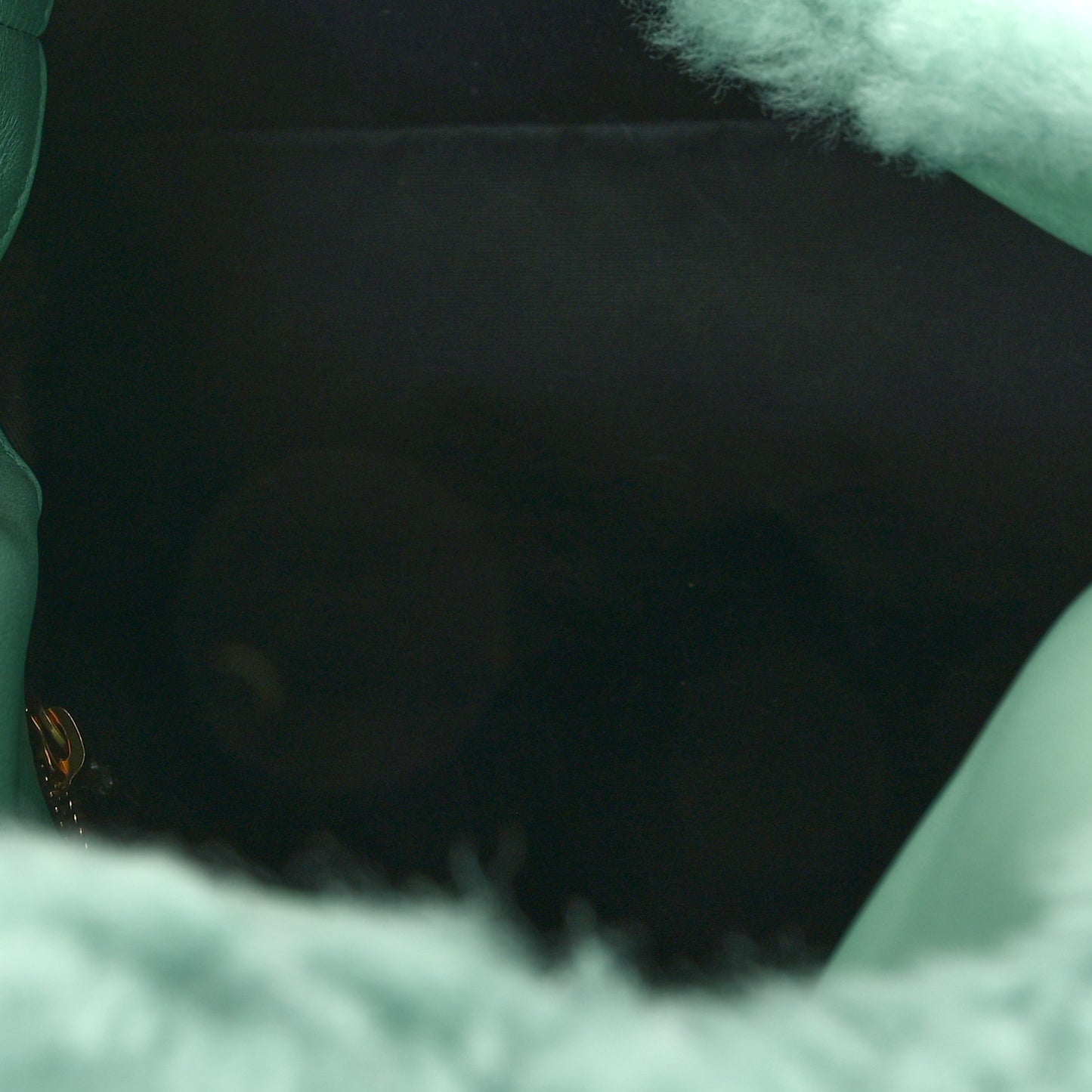 Merino Shearling Lambskin Quilted Small Loulou Puffer Monogram Chain Satchel Iced Mint