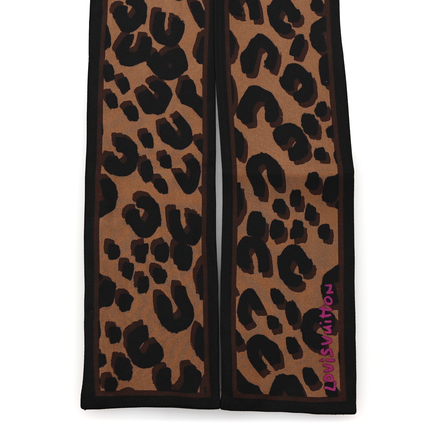 Louis Vuitton Silk Leopard Bandeau Scarf Marron 2 of 3