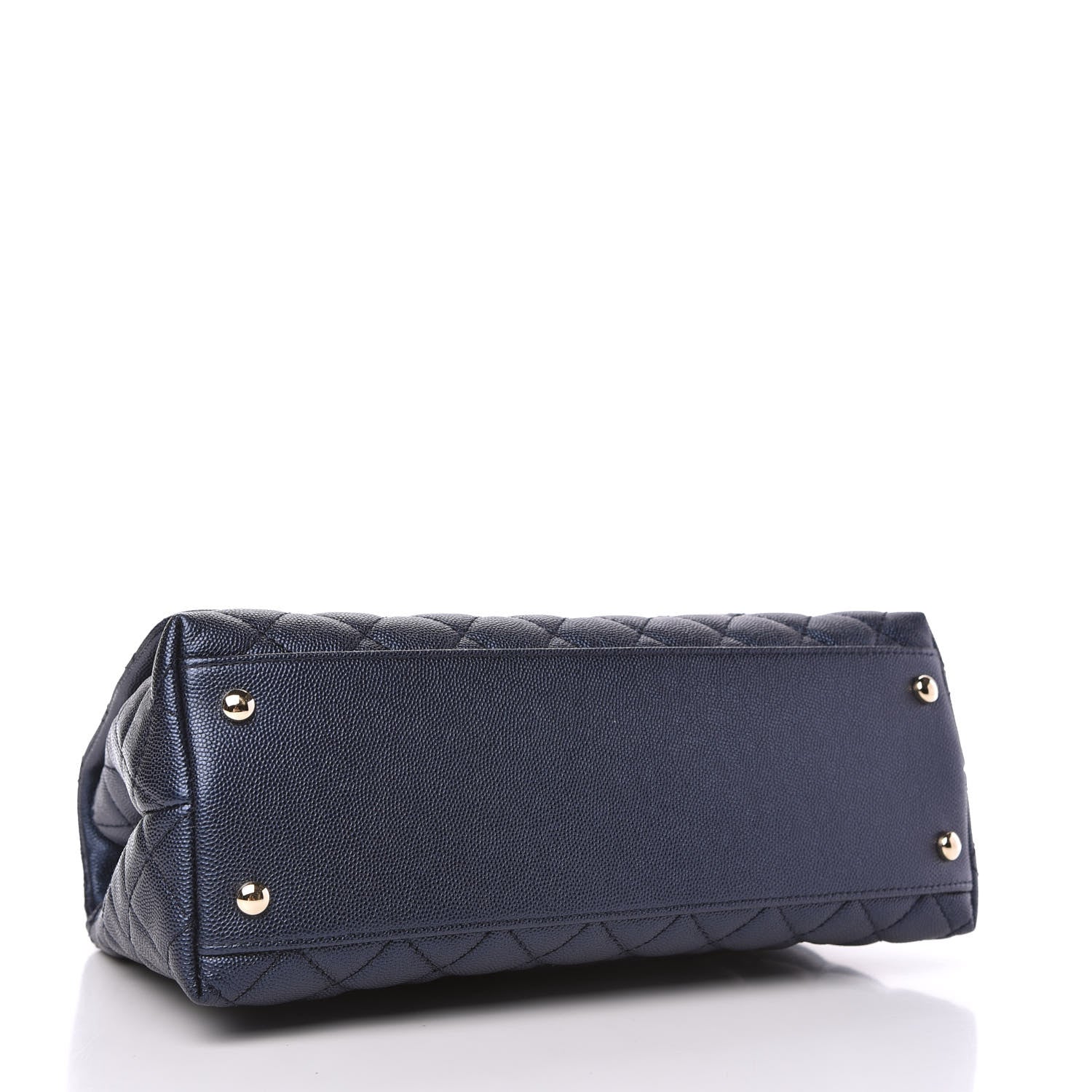 Chanel Iridescent Caviar Quilted Small Coco Handle Flap Dark Blue 4 of 11