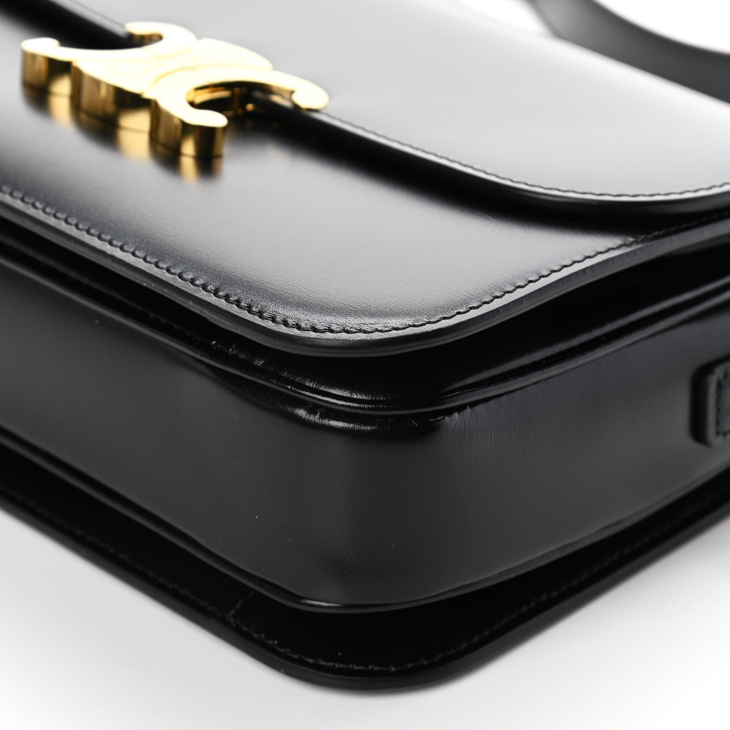 Celine Shiny Calfskin Medium Triomphe Black 12 of 13