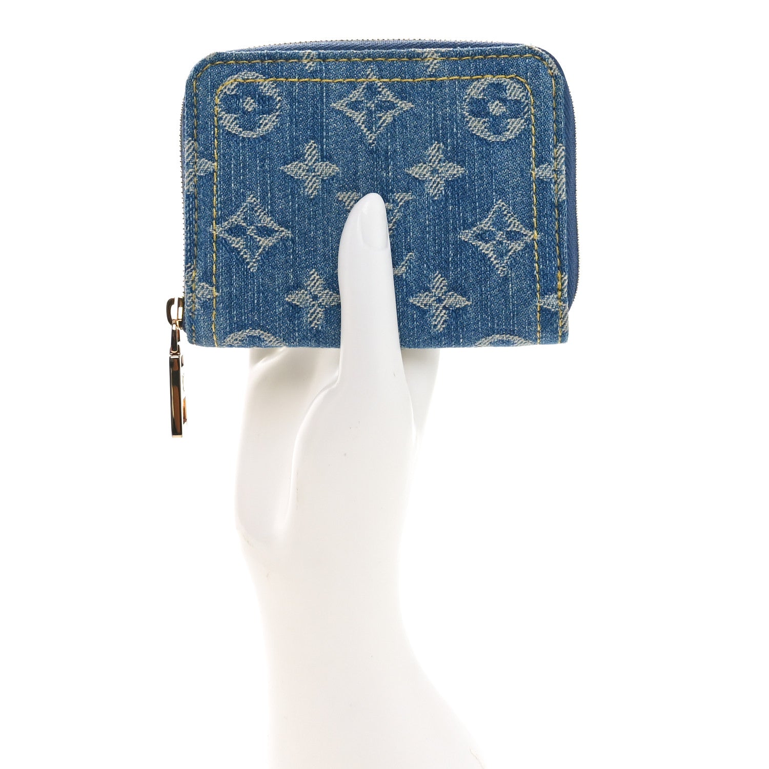 Louis Vuitton Denim Monogram Zippy Coin Purse Blue 2 of 8